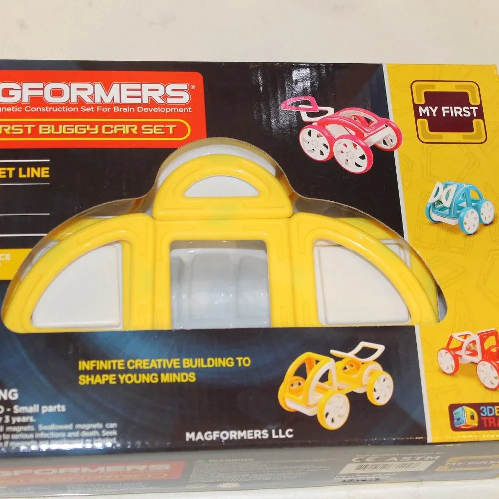 MAGFORMERS MAGNETIC CONSTRUCTION SET FOR KIDS YELLOW NEW